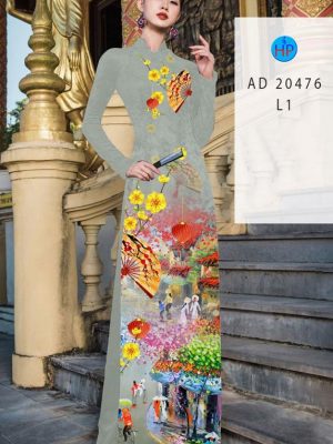 Vải Áo Dài Phong Cảnh Tết AD 20476 34